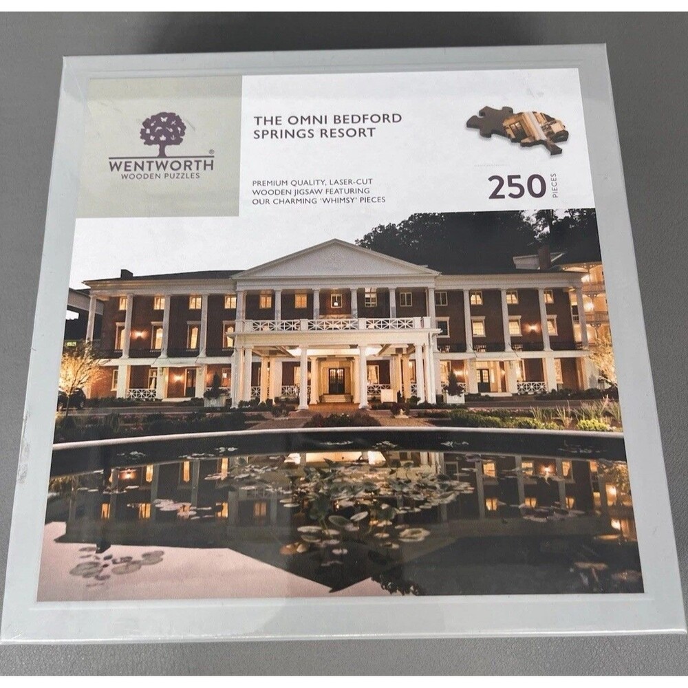 Wentworth Wooden Jigsaw Puzzle, 250 Pcs., Bedford Springs Resort, PA, New Sealed